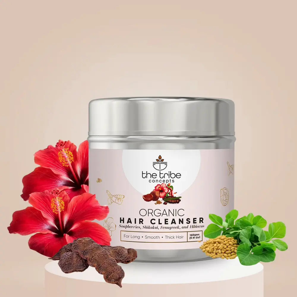 Organic Hair Cleanser - Natural Powdered Shikakai, Amla, Hibiscus Shampoo