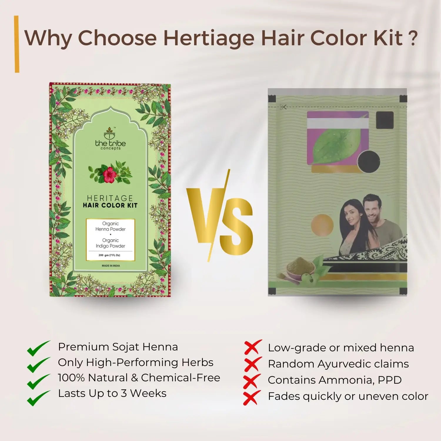 Hair Colour Kit - Herbal Hair Dye with Premium grade ingredients for Long Lasting Black Color